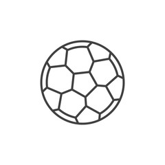 Obraz premium Football ball vector outline concept icon. Soccer ball design element in thin line style