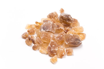 brown sugar isolated on white background. Top view.