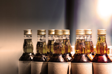Many bottles of alcohol