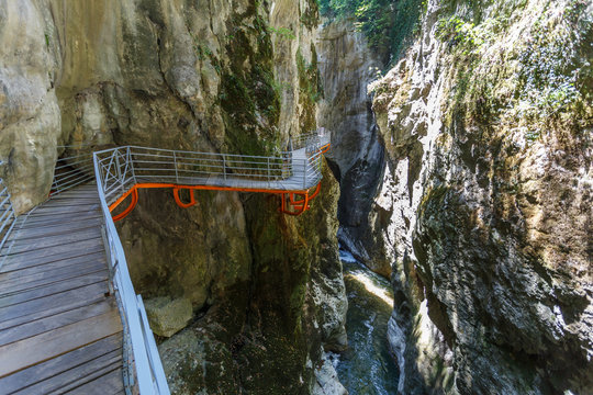 Gorges du Fier walkway, close to Annecy, France