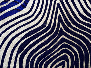 Abstract background silver line stripe oil painting on canvas blue dark background.