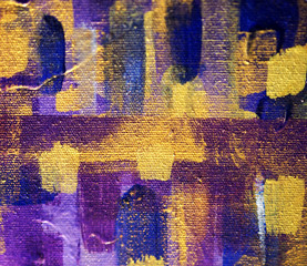 Abstract background with texture blue dark gold oil painting