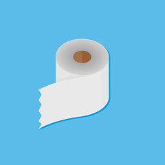 vector illustration tissue paper roll  with blue background. cleanliness item.
