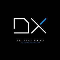 Initial D X DX  minimalist modern logo identity vector