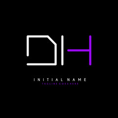 Initial D H DH minimalist modern logo identity vector