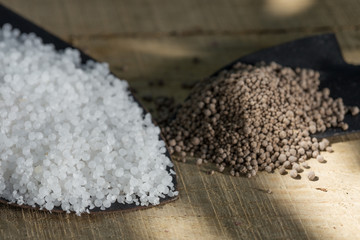 chemical fertilizer close-up. NPK fertilizer for plants.