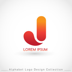 Letter J Logo Design Template isolated on white background : Vector Illustration