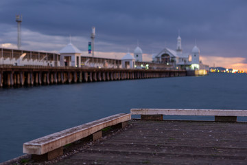 Obraz premium The cunningham pier with selective focus located at geelong victoria australia on 6th August 2019