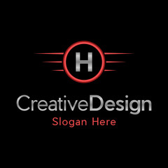 Letter H Wing Speed Automotive Logo, wing letter H logo, icon, symbol