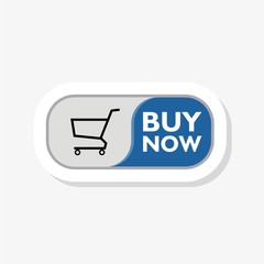 Banner with text buy now emblem, label, badge, sticker, logo