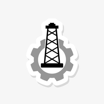 Image relative to oil mining industry. Oil pump cut out icon.