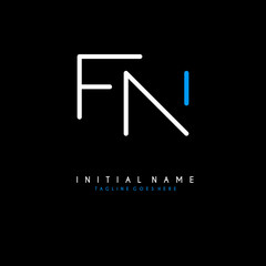 Initial F N FN minimalist modern logo identity vector