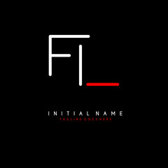 Initial F L FL minimalist modern logo identity vector