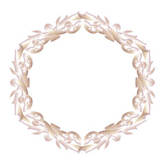 Golden vector circle victorian grunge frame for text or photos. Easy editing and color change