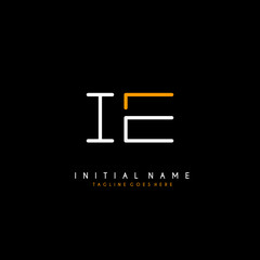 Initial I E IE minimalist modern logo identity vector