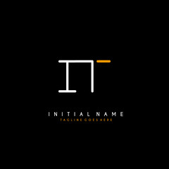 Initial I T IT minimalist modern logo identity vector