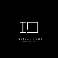Initial I O IO minimalist modern logo identity vector