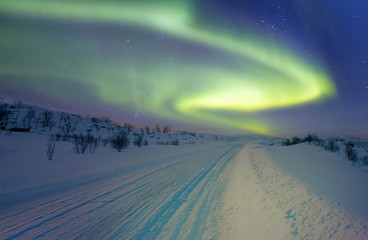 Northern lights (Aurora borealis) in the sky over Tromso, Norway