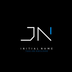 Initial J N JN minimalist modern logo identity vector