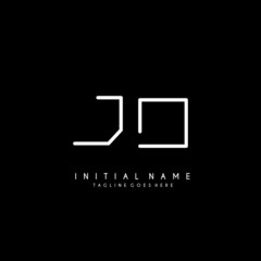 Fototapeta na wymiar Initial J O JO minimalist modern logo identity vector