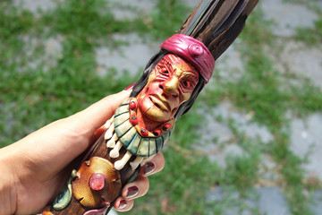 Decorative Inca Tarka Peru wooden joss stick.