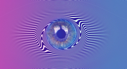Image of Abstract colorful eye - 3D rendering