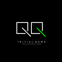 InitialQ QQ minimalist modern logo identity vector