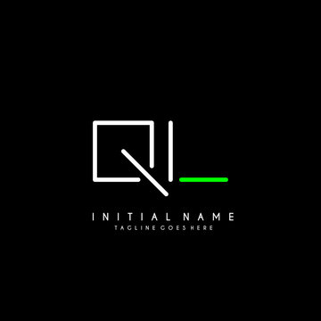 Initial Q L QL minimalist modern logo identity vector