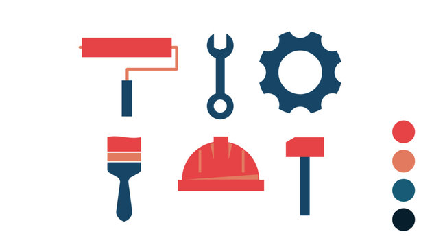 set of tools icons vector 10 eps