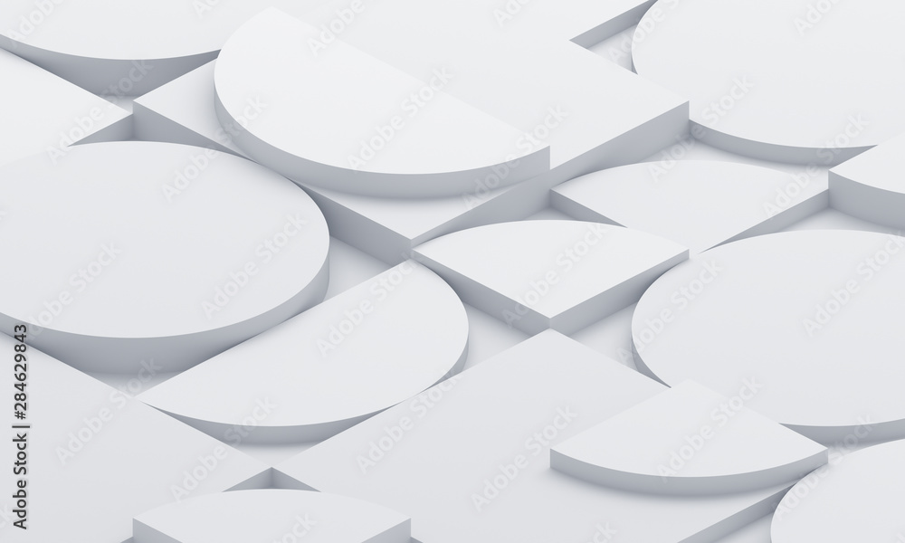 Poster abstract 3d render, modern background design with geometric shapes