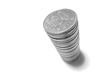 積まれた百円玉