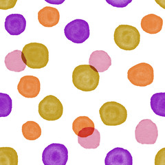 Seamless watercolor dots pattern 
