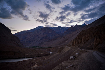 sunset in mountains