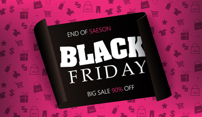 Black friday sale banner layout design template graphic abstract background. Vector illustration