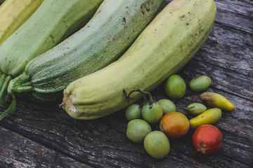 fresh zucchini and tomatoes