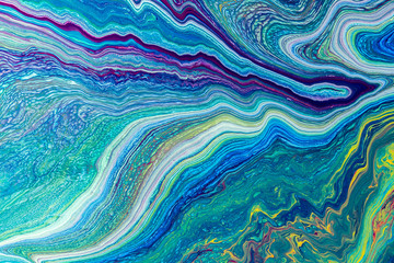 Fototapeta na wymiar Abstract Blue Acrylic pour Liquid marble surfaces Design.
