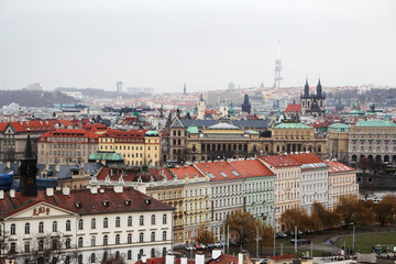 Fototapeta na wymiar Panorama of Stare Mesto district in Prague