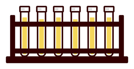 試験管　黄色　デフォルメイラスト