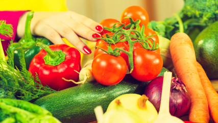 Many healthy colorful vegetables