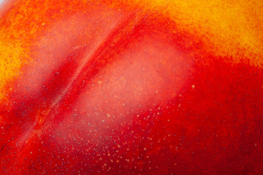 Close up nectarine skin. Fresh organic peaches. Fruit peaches background.