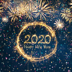 Beautiful Square Greeting card Happy New Year 2020