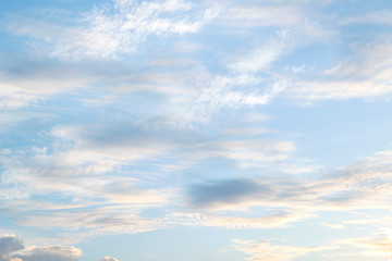 Naklejka na ściany i meble Blue sky with natural white clouds landscape.- Image