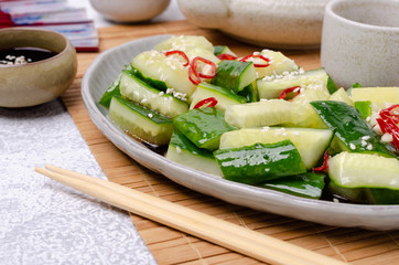 Chinese cucumber salad with spices