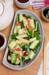 Chinese cucumber salad with spices