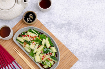 Chinese cucumber salad with spices