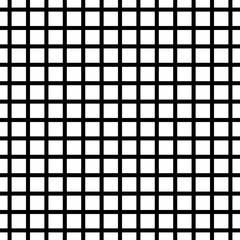 Seamless black and white cell grid striped isolated on white background