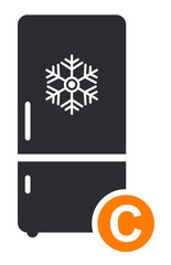 Freezer cold flat icon vector. Modern smart sign, solid pictogram isolated on white background