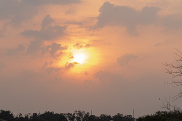 Fototapeta premium The southern sunset in reddish tones 06
