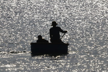 Fischerboot Korbboot Vietnam Silhouette © Ralph