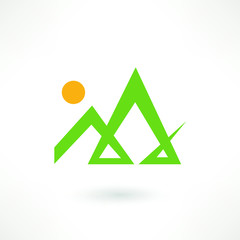 Vector mountain . Sketch illustration with quote. The mountain are calling and i must go